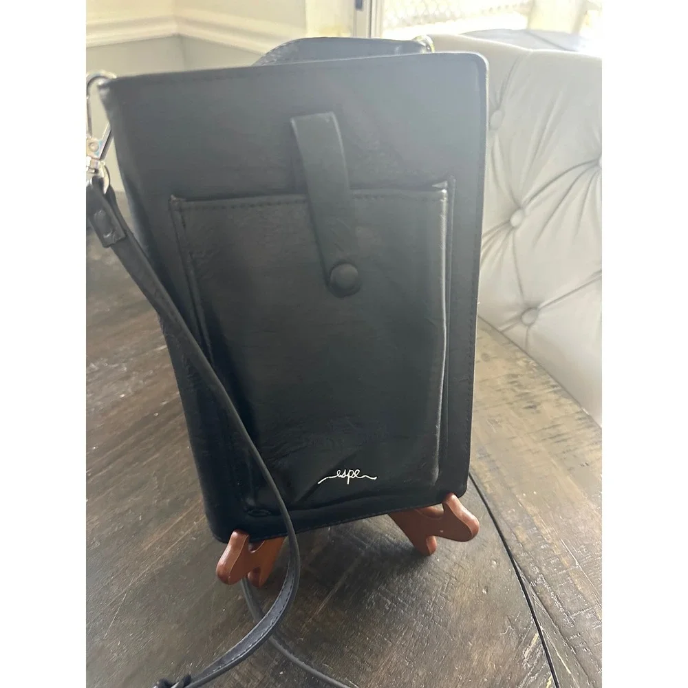Espe Black Vegan Leather RFID Crossbody Phone Bag Wallet Purse NWOT